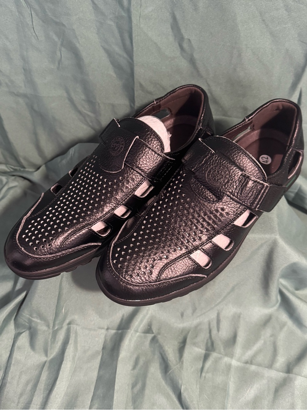 Men's Black Faux Leather Casual Sandal Sneakers - Classic Comfort